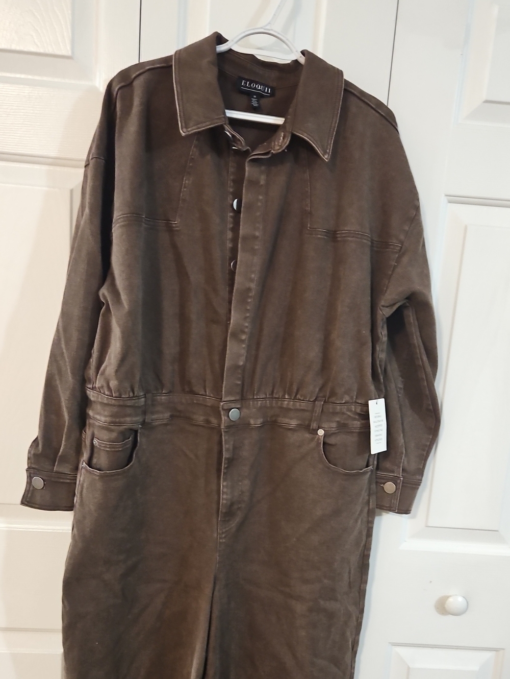 Eloquii Brown Utility Shirt Jacket